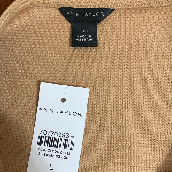 Ann Taylor Puffy Sleeve Ponte Knit Ribbed Top - Picture 5 of 8